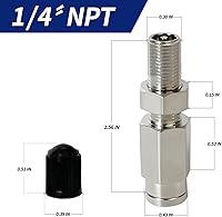 Vista 3 de Válvula Schrader de inflado con empuje para conectar para tubería de línea de aire de 1/4 pulgadas de diámetro exterior y suspensión de resorte
