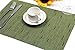 SHACOS Placemats Set of 6 Woven Vinyl Place Mats for Dining Table Wipe Clean Non Slip Christmas Table Mats (6, Olive Green)