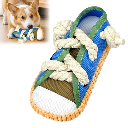 Imagen de XZMCAT Juguete para Perro de Cuerda con Forma de Zapatilla Azul