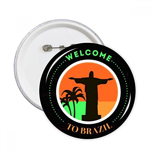 Pins Brésil Corcovado bouton rond pour personnalisation textile et décoration vêtement 5pcs