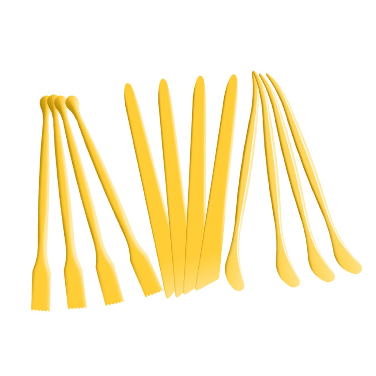 5 Set Coltello per Rifinire L'argilla Scultura Plastilina Attrezzo Argilla di Ceramica Modanatura III Raschietti di Argilla Strumento di Argilla Ceramica Plastica Yellow 12 Pezzi*5