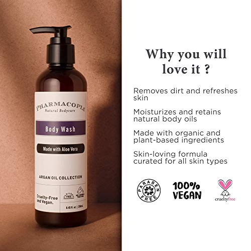Image of Kimirica Pharmacopia Refreshing Summer body wash with the goodness of Argan Oil & Aloe Vera | 100% Vegan and Paraben Free Deep cleanses Body Wash (All Skin Type) (Lilac, 250ml)