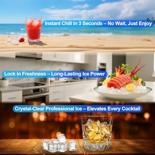 Image of Nugget 3 in 1 Countertop Ice Maker Machine, 50 lbs /24H, 10 Mins Fast LCE Making, Auto-Cleaning Function, Portable Countertop Ice Makers for Home Party RV Campin