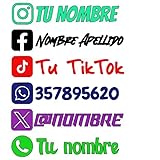 3uds. pegatinas nombre personalizado instagram, Tiktok, facebook, whatsapp, movil, etc.. Para coche, moto, furgoneta, empresa, local.. SRC SugarRacesCustoms (instagram)