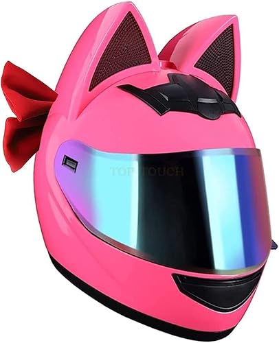 Miniatura 2 de Casco de calle para motocicleta, aprobado por el DOT con orejas de gato, transpirable, para niñas, hombres, mujeres, parejas, casco de calle, moto