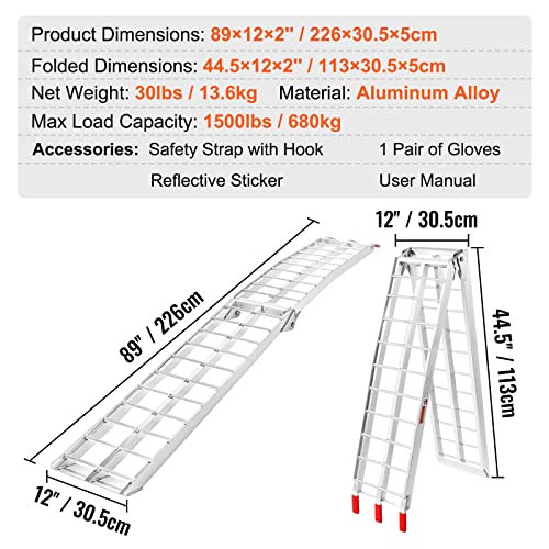 VEVOR 7.5ft Aluminum Ramp Set