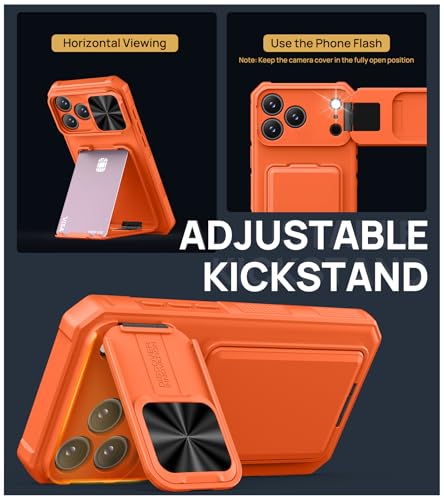 Image of SSLOTSCASE for iPhone 17 Pro Case with 2X Privacy Screen Protector, Orange