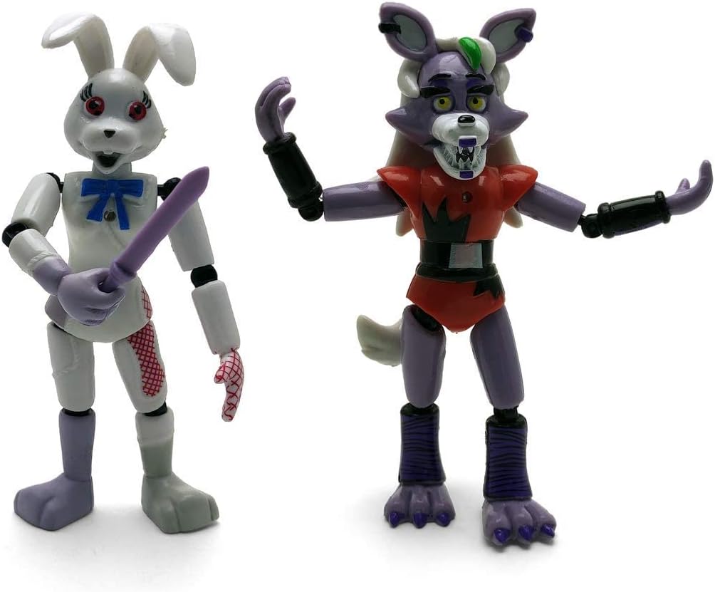 Toysvill Inspired by Five Nights at Freddys | FNAF Security Breach PizzaPlex Collection | Freddy's Action Figures Toys, Set 5 pcs [Roxanne Wolf, Glamrock Chica, Montgomery Gator, Glamrock Fred, Vanny]