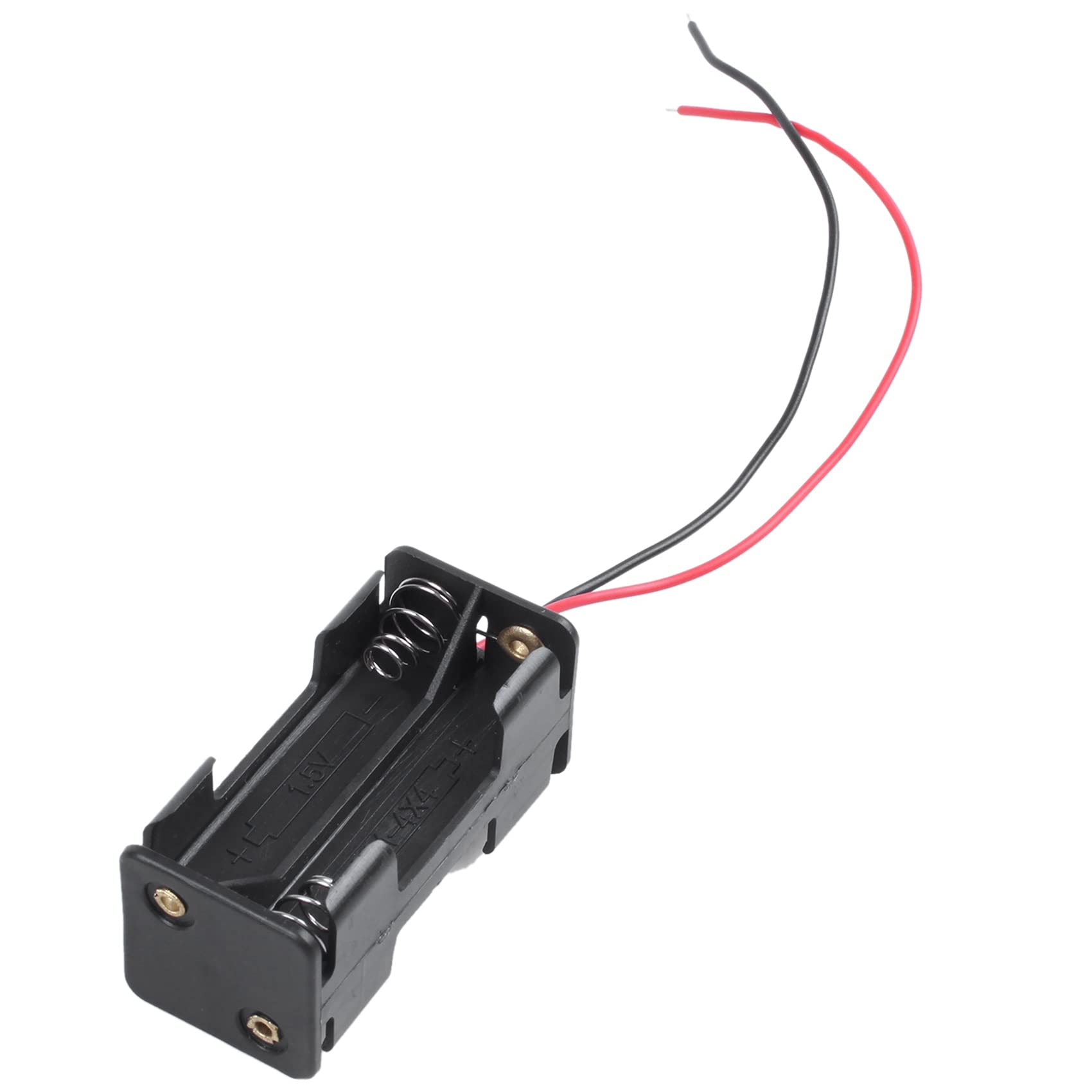4 piezas 2 4 x 1,5 V AAA batería titular con conectores de alambre - Negro