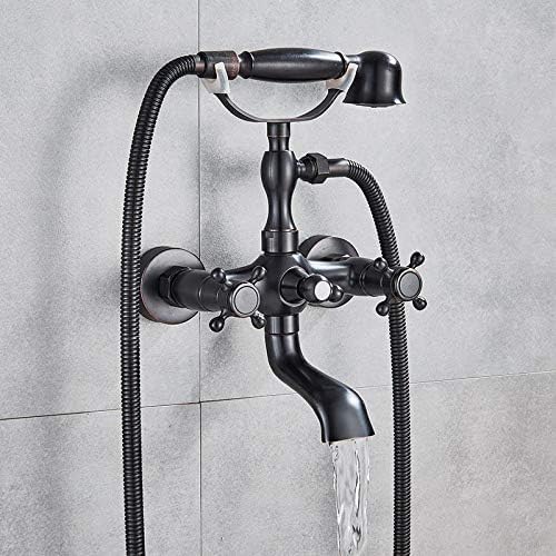 Ensemble de robinetterie baignoire douche laiton nickel brossé mural
