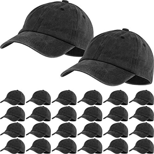 Image of Bonuci 24 /50 Pack Vintage Baseball Hat Bulk Washed Baseball Cap Adjustable Cotton Golf Hats for Men Women Sports