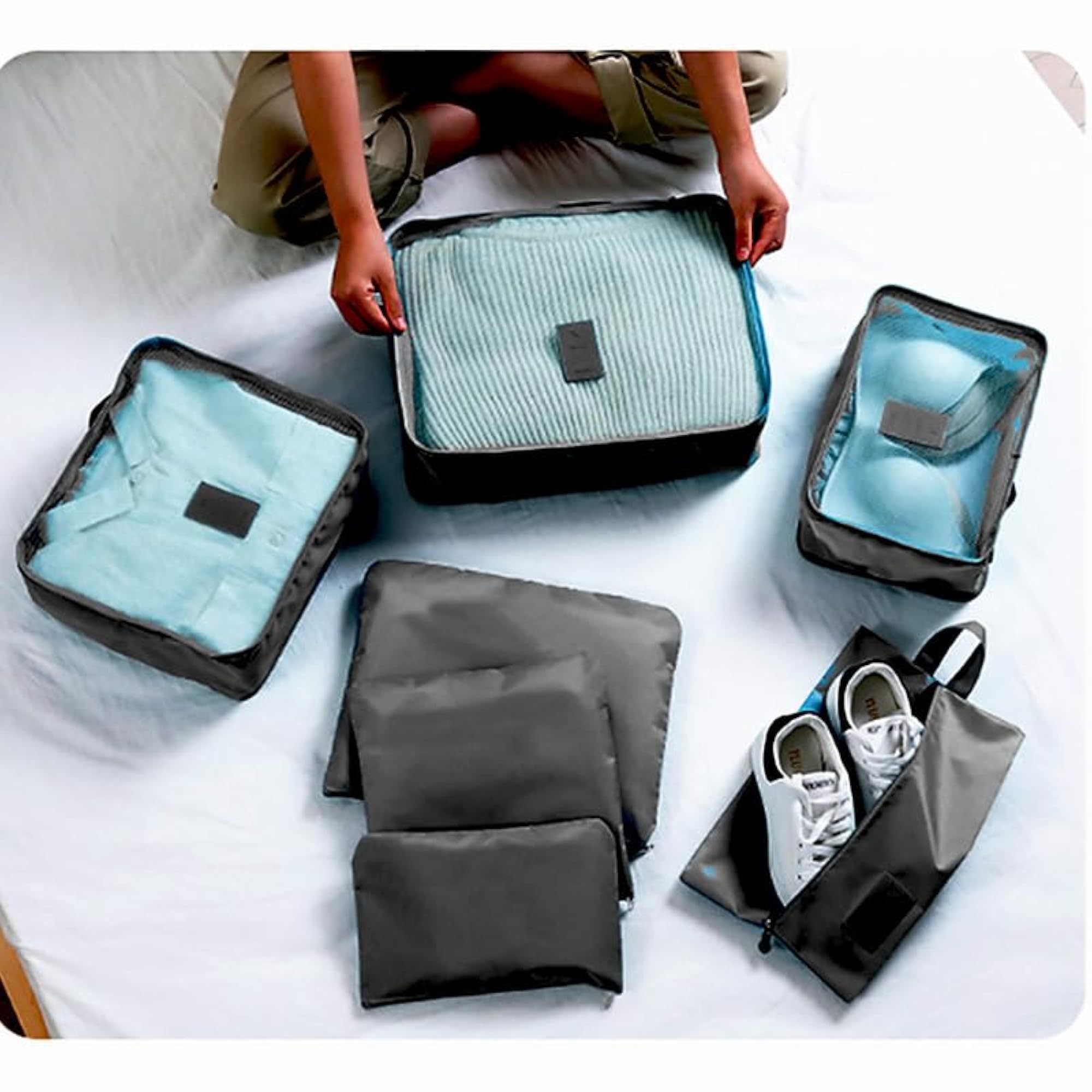 Travel Organizer 7 pc Pouch Packing Cubes for Clothes