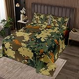 Homemissing Camouflage Teens Tagesdecke 240x260cm Kinder Jungen Camo Bettüberwurf Abstrakte Geometrisch Steppdecke Militärischer Stil Wohndecke Doppelbett Gesteppt