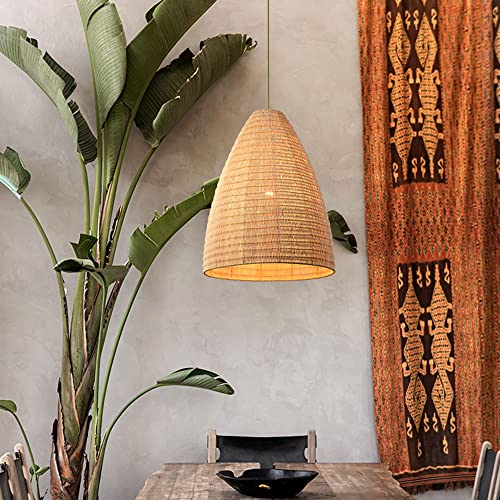 Suspension en osier tissé main luminaire rustique de haute qualité Assyaire