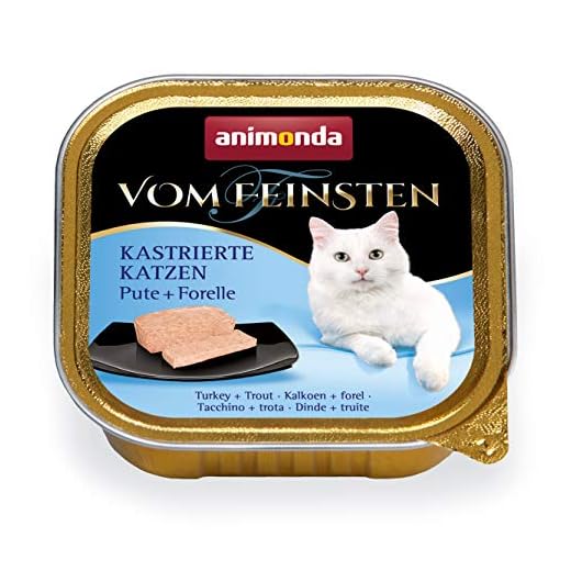 Comida para gatos animonda Vom Feinsten Adult, comida húmeda para gatos adultos, gatos esterilizados, pavo + trucha, 32 x 100 g