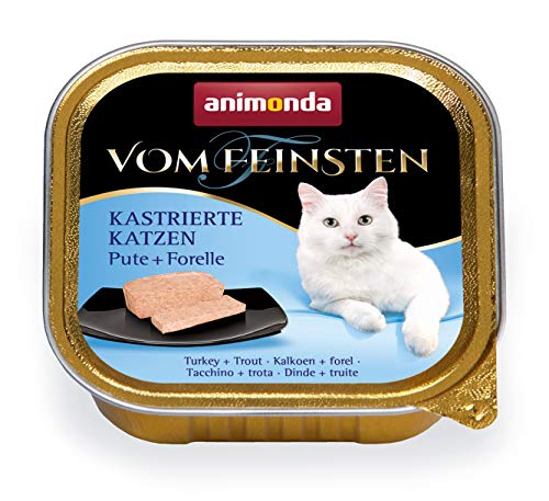 Animonda vom Feinsten kattenvoer, nat voer voor volwassen katten, kattenkalkoen + forel, 32 x 100 g