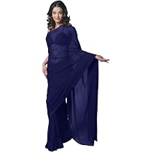 Womens Bollywood Chiffon Plain Sari Festival Uniform Saree Wrap Fabric Unstitched Blouse Piece Party Wear