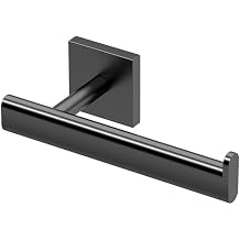 Gatco 4053MX Elevate Bathroom Single Post Euro Style Toilet Paper Holder, Matte Black