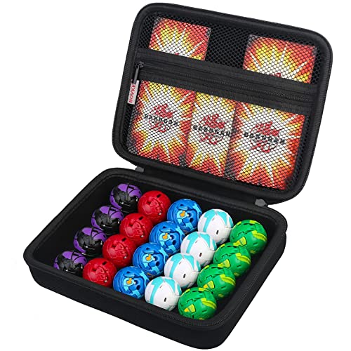 BOVKE Toy Storage Box Compatible With Bakugan Geogan Brawler Figures, Bakugan Case fit Bakugan Armored Alliance Collectible Action Figures, BakuCores, Battle Figures, Mesh Pocket for Cards, Black BOVKE Toy Storage Box Compatible With Bakugan Geogan Brawler Figures, Bakugan Case fit Bakugan Armored Alliance Collectible Action Figures, BakuCores, Battle Figures, Mesh Pocket for Cards, Black