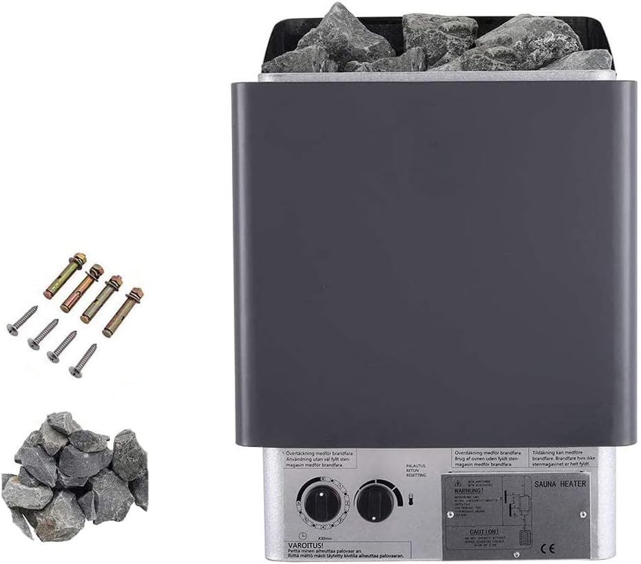 SONLED Stainless Steel Sauna Room Heater, 3-9KW Electric Sauna Heater Wet Dry Sauna Stove Internal Control Built-In Thermostatic Heats Up Quickly, Sauna Stove for Home Hotel Spa 9KW