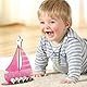 Taufgeschenke Für Mädchen, Taufkarte Mädchen, Taufe Geschenk, Alles Liebe zur Taufe, Karte zur Taufe, Taufe Deko, Holzboot Taufgeschenk Sterne und Taufkarte (Rosa)