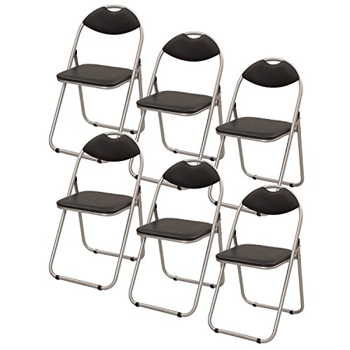 [�R�P] ������6�r�Z�b�g �܂肽���݈֎q �p�C�v�֎q ��44.5×���s47.5×����79.5cm �y�� ��c�֎q �����i �V���o�[�u���b�N YZX-08(SB)×6