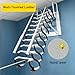 10 Steps Retractable Loft Foldable Ladder, Extra Wider 4in, Stairs Pull Down System for Height 8.2ft, Wall-Mounted Collapsible Ladder, Attic Stairs with 2 Handrails, 660lb Capacit (10 Steps)