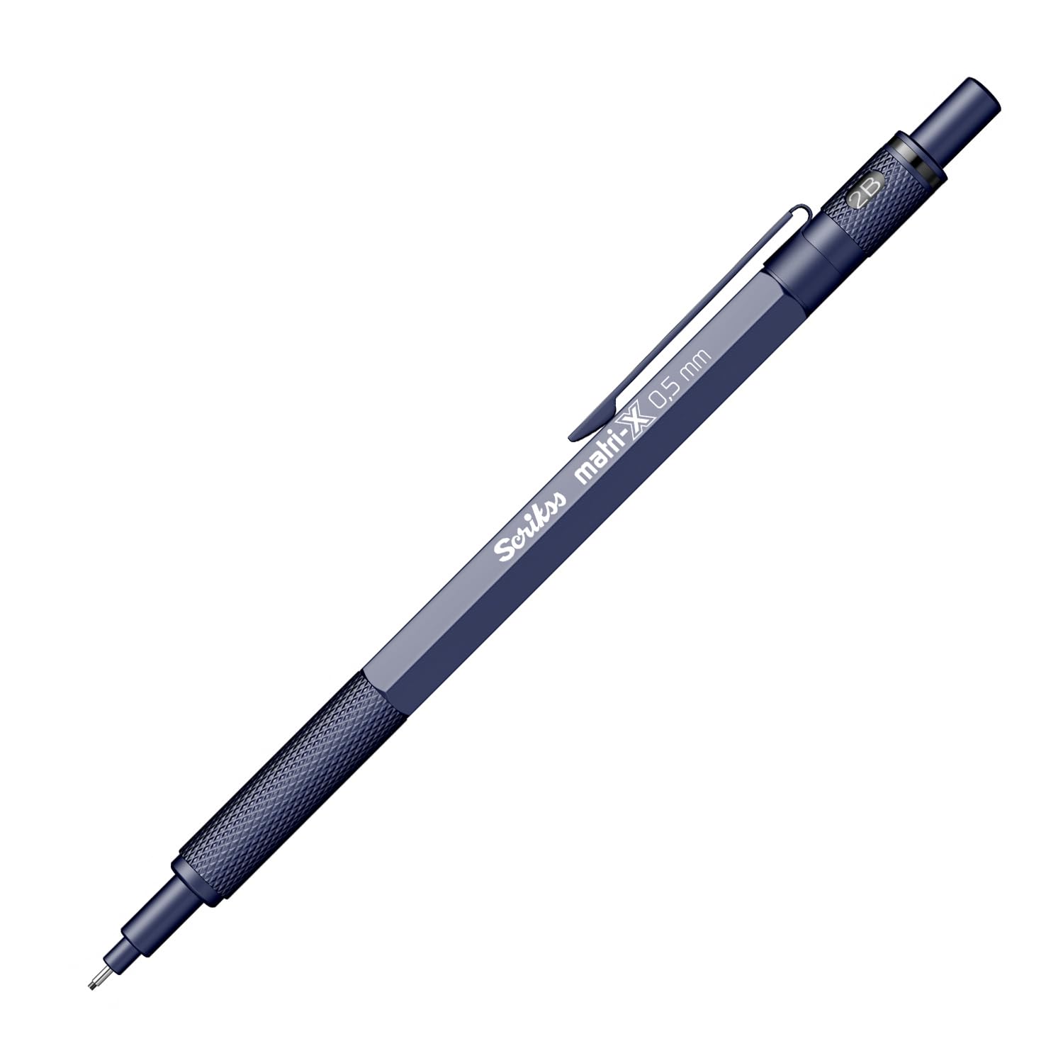 Scrikss Matri-X Mechanical Pencil – Professional Brass Grip, Refillable Drafting Pencil with Eraser (0.5 mm, Dark Blue) — image 1