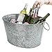 Mind Reader Ice Beverage Bucket for Parties, Wine Bucket, Baby Photos, Galvanized Metal, 19.5