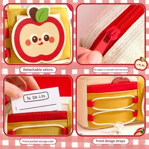 Image of Alokik Cute Cartoon Pencil Pouch with 5 Compartments, Large Capacity Zipper Pen Case with Front Pocket & Straps, Multi-Storage Stationery Organizer for School Girl & Boy (Capybara)