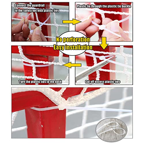 KACQIYT Weiß Sicherheitsnetz Katzennetz Schutznetz Kinder Hochbett Treppe Balkon Fenster Gehäuse Rausfallschutz Sicherheitsschutz Vergnügungspark Dekoration Schutznetz Mehrzweck-Sicherheitsnetz