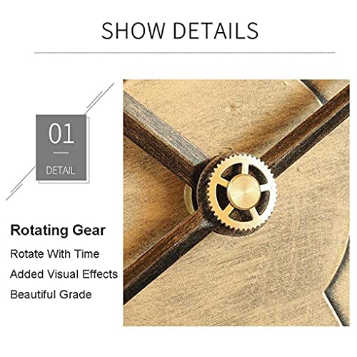 Horloge murale extérieure rétro en fer avec engrenage rotatif durable - 5