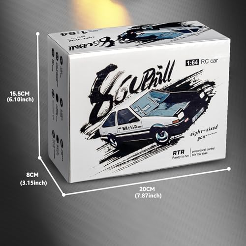 JIKEFUN RC Drift Car New AE86 Mini Desktop Remote Control Car 1/64 RC Drifting Racing Vehicle 2.4G Full Scale Electric Toy Boys Cars
