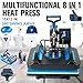 Leomru Heat Press Machine, 8 in 1 Heat Press, 12x15 inch Sublimation T Shirt Pressing Machine, 360-Degree Swing Away Heat Transfer Machine Multifunction Combo for T-Shirt Mugs at Cap