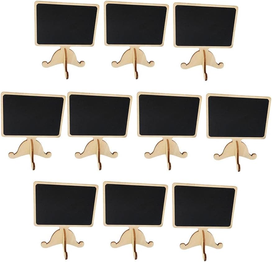 Wooden Message Board Chalkboard 10Pcs Set - Blackboard Memo Board Stand For Home Office Organization And Wedding Party Display - Durable And Reusable Mini Blackboard For Labeling, Buffet, Restaurant, image 4