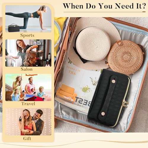 CGBOOM Kosmetiktasche, Große Kapazität Make Up Organizer Tasche Damen PU Leder Wasserdicht Tragbare Schminktasche mit Teiler für Täglichen Gebrauch und Reise, Geschenk für Frauen, Mama