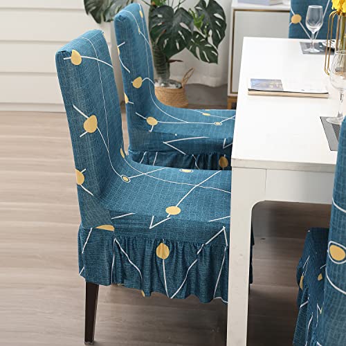 Image of HOKIPO Dining Chair Protector Cover Set of 2 Elastic Slip Covers (AR-4074-D9*2)