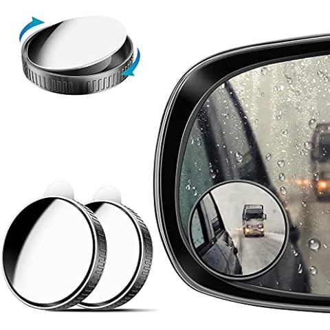 Blind Spot Mirrors for Car 2 Pack, Blind Spot Car Mirrors 360° Wide Angle Adjustable Waterproof HD Glass Blind Spot Mirror for Car Suction Cup No Glue Mark Side Mirror for Truck Vans SUV Motorcycle Cover