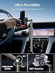 JSAUX Car Cup Holder Cellphone Mount, Metal Long-Arm Ultra Stable Phone Holder for Car Cupholders - Adjustable for iPhone 16 15 Pro Max 13 12 11, Samsung Galaxy S24 S23 Ultra, Google Pixel 9 Pro
