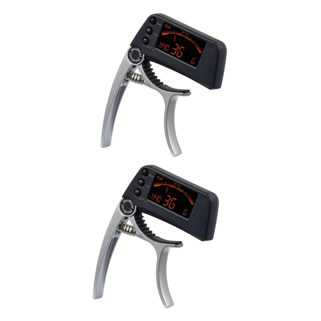Toyvian 2pezzi Clip Accordatore Digitale Lcd Con Capotasto Per Chitarra Acustica e Elettrica Strumento Di Sintonia Per Chitarra Ukulele e Banjo Argento