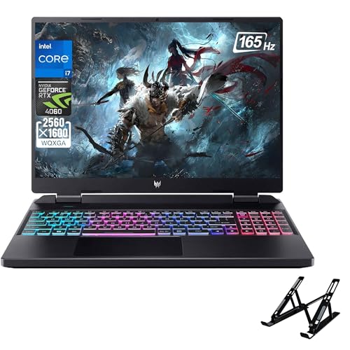 acer 2024 Predator Helios Neo Gaming Laptop, 16' WQXGA 16Hz Display, Intel Core i7 13700HX(16 cores), NVIDIA GeForce RTX 4060, 32GB DDR5, 1TB SSD, Backlit Keyboard, Windows 11 Home with Laptop Stand