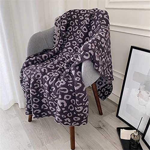 Serviette de fin de lit chaude TILEZE couverture polaire corail léopard