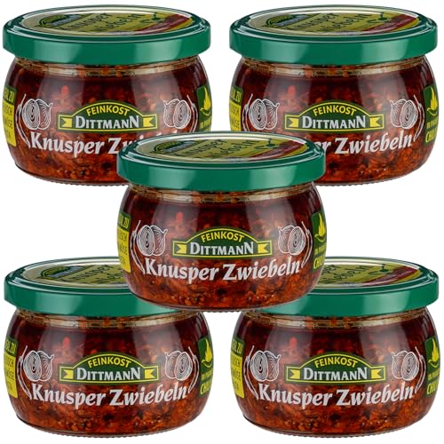 Feinkost Dittmann Knusper Zwiebeln – 185g Glas, 5er Pack