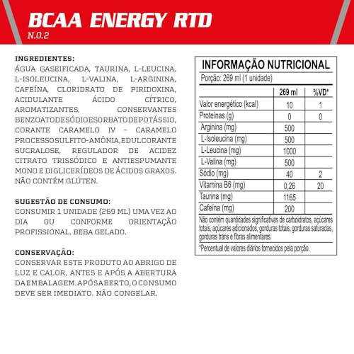 Pré Treino Integralmedica BCAA Energy Drink Guaraná 269ml 6 unidades