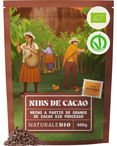 NaturaleBio Nibs de Cacao Crudo Bio Alternativa a Chips de Chocolate