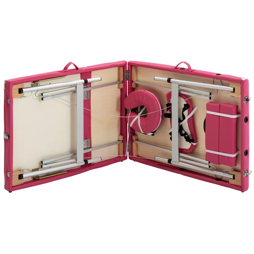 Generico Lettino da Massaggio a 3 Sezioni in Alluminio Rosa,Salute e Bellezza,Cura della Persona,Massaggi e Relax,Lettini da Massaggio,Rosa,17.05 kg,110197