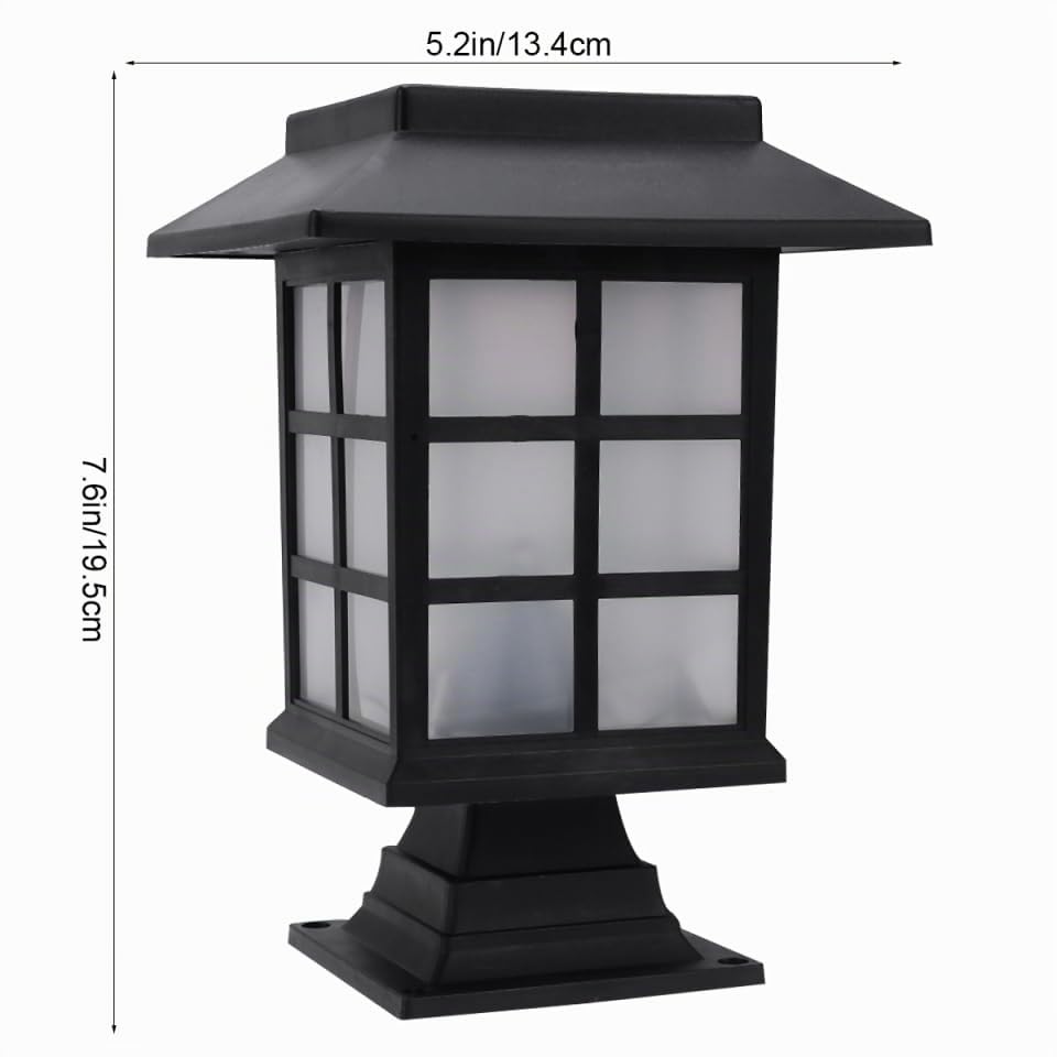 OSALADI Umweltfreundliche Solar-gartenleuchten 2er-pack Schwarze Außensäulenlampe Rasenlampe Solarbetriebene -leuchten Ip55