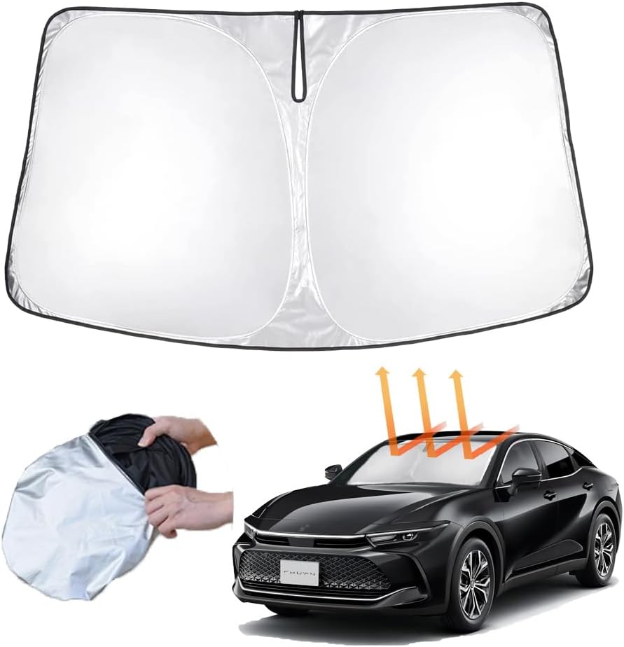 KASUART Windshield Sunshade For 2023 2024 New Crown Sunshade Block Uv Rays Foldable Sunshade For Car Windshield Visor Car Shield Sun Protector (NEW CROWN 2023)