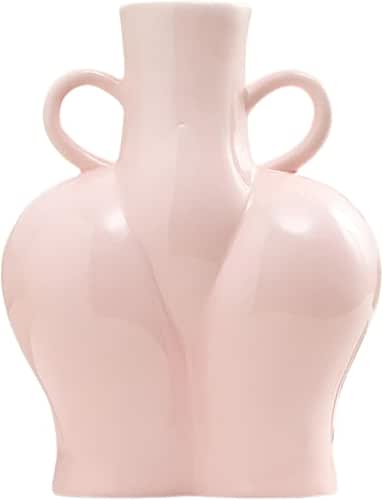 Modern Sculptural Ceramic Vase – 21.5" Double Handle Planter for
