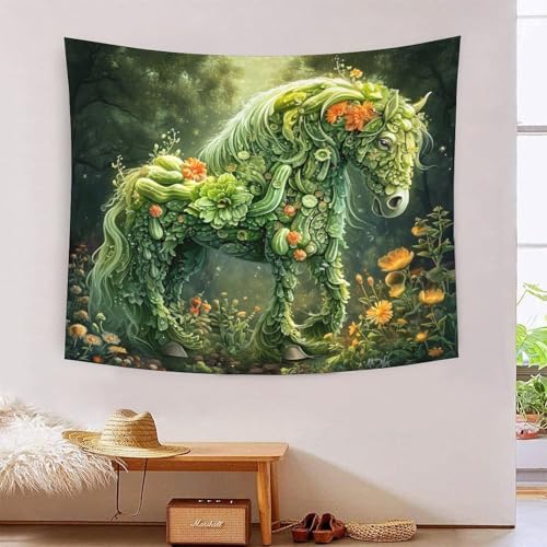 Tapisserie murale cheval 3D tissu pour rénover la déco d'un dortoir sans travaux